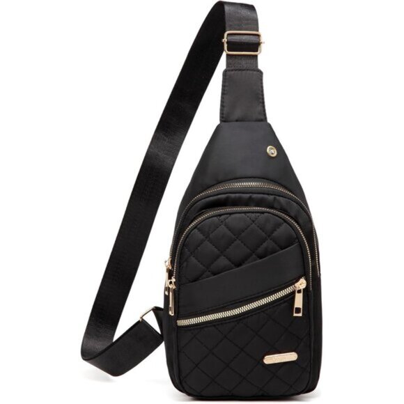 New Black Small Sling Backpack Chest Daypack Crossbody Bag for Women and Men main image 7